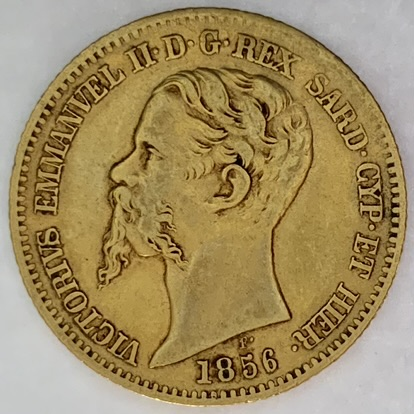 ○一点モノ○ サルディニア 1856年 エマヌエレ2世 20リラ金貨 美
