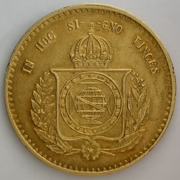 ●一点モノ● ブラジル 1851年 ペトロ2世 20000レイ金貨  EF 美極