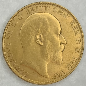 ●一点モノ● オーストラリア 1910年エドワード7世 Sミント 1ソブリン金貨  極未 MS