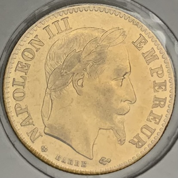 ●一点モノ● フランス 1894年ナポレオン3世 月桂冠 BBミント 10フラン金貨  極美