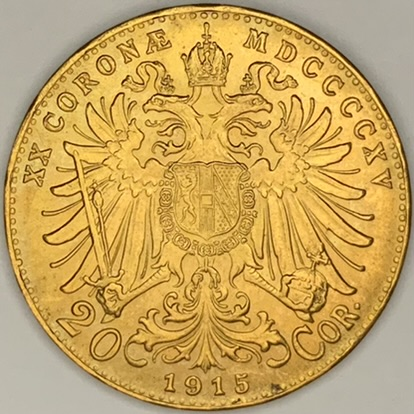 美品』オーストリア フランツヨーゼフ1世20コロナ金貨（1893年）銀貨 ...