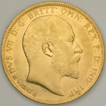●一点モノ● オーストラリア 1907年 エドワード7世 1ソブリン金貨  極美 AU-