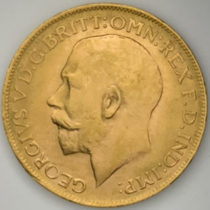 ●一点モノ● オーストラリア 1919年 ジョージ5世 1ソブリン金貨  極美+ AU