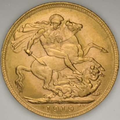 ○一点モノ○ オーストラリア 1919年 ジョージ5世 1ソブリン金貨 極美+ 