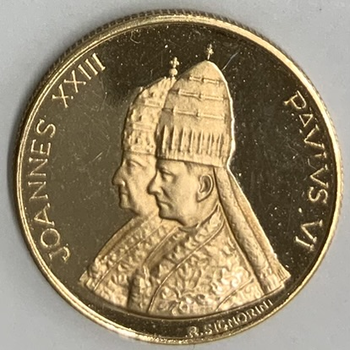 ●一点モノ● バチカン市国 1962年第二バチカン公会議 ヨハン13世・パウロ6世 金メダル  極美