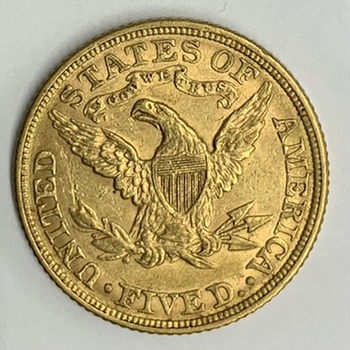 ●一点モノ● アメリカ 1881年KM101/Yｰ23a 女神頭像 5ドル金貨  美品