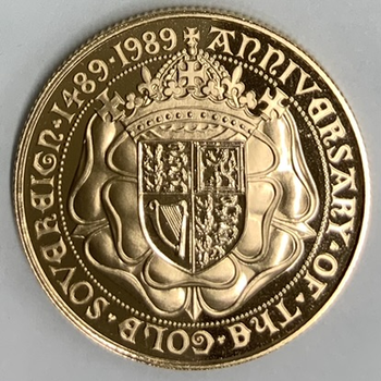 ●一点モノ● 英国 1989年KM957 ソブリン発行500周年記念 2ポンド金貨 プルーフ