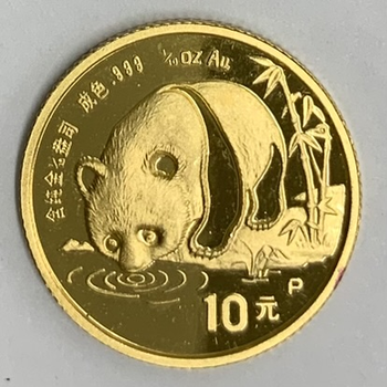 ●一点モノ● 中国 1987年Y125/F45 パンダ金貨 10元金貨 1/10oz プルーフ