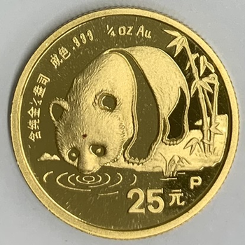 ●一点モノ● 中国 1987年Y126/F44 パンダ金貨  25元金貨 1/4oz プルーフ