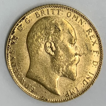●一点モノ● カナダ 1909年CKM14 エドワード7世 1ソブリン金貨 美品