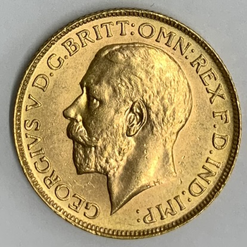 ●一点モノ● カナダ 1911年CKM20 ジョージ5世 1ソブリン金貨  極/未