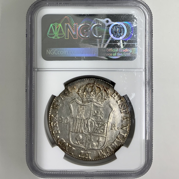 ●一点モノ● スペイン 1810年M AI KM551.2 Ｊ・ナポレオン像 20レアル銀貨 美／極美 NGC：AU58　