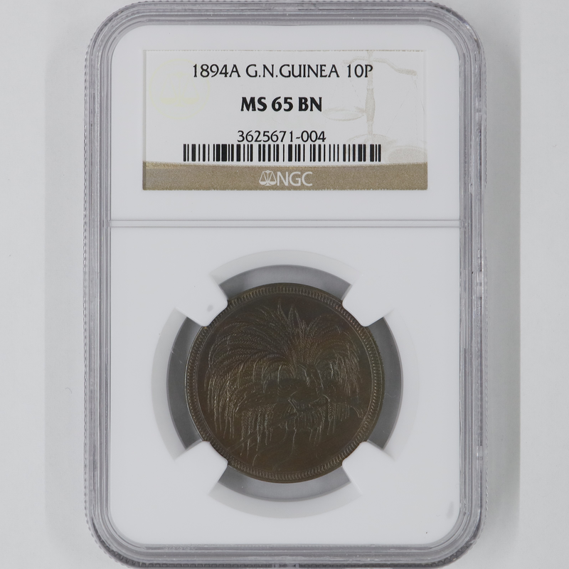 ○一点モノ○ 独領ニューギニア 1894年AKM3 極楽鳥 10ペニヒ銅貨 未使用 NGC：MS65BN | オンラインショップ | 泰星コイン株式会社