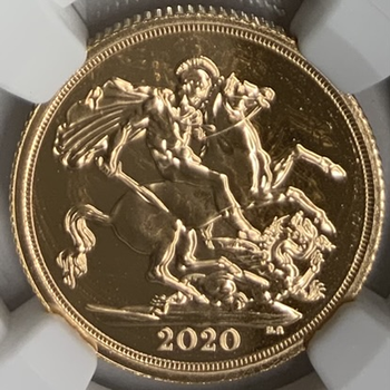 ●一点モノ● 英国 2020年KM1331 エリザベス 1ソブリン金貨 未使用 【NGC:MS68DPL】