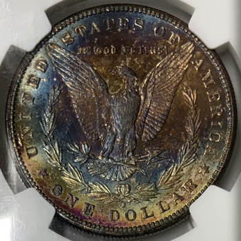 ●一点モノ● アメリカ 1898年OKM110 モルガンダラー 1ドル銀貨 未使用 【NGC：MS64★　トーン好】