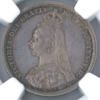 ●一点モノ● 英国 1887年 KM761 ヴィクトリア女王像　ジュビリーヘッド 1シリング銀貨 プルーフ 【NGC：PF64CAMEO】