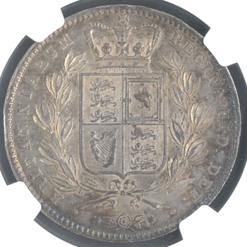 ●一点モノ● 英国 1845年 KM741 ヴィクトリア女王像 ヤングヘッド 1クラウン銀貨 極美+ 【NGC：AU55】