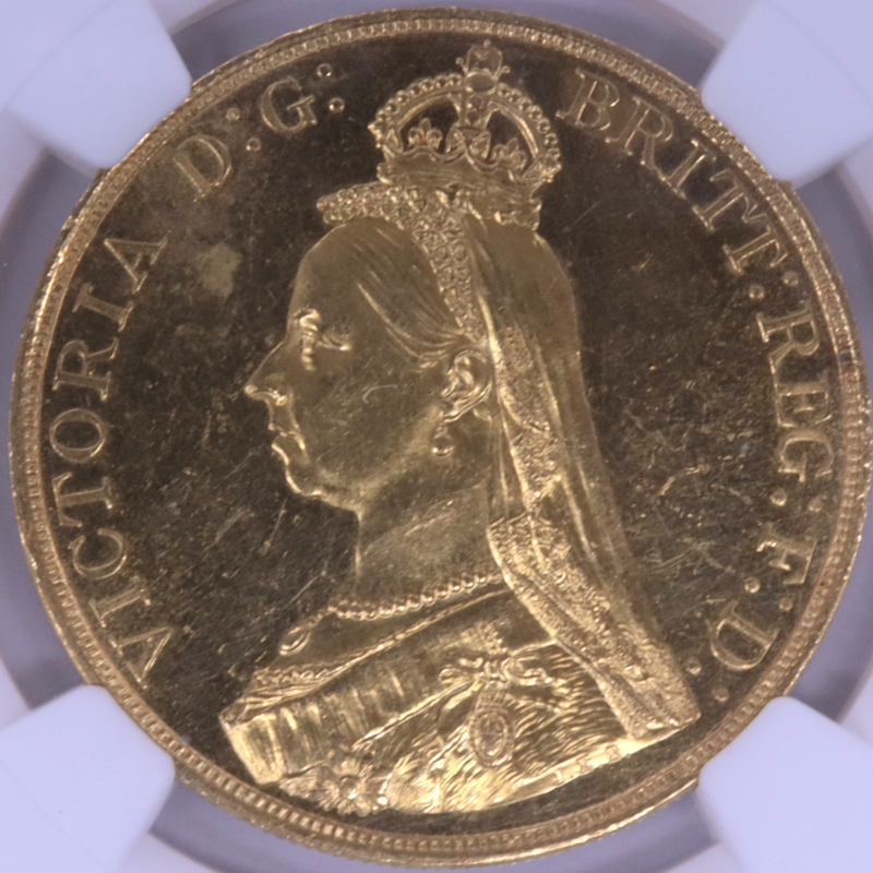 ○一点モノ○ 英国 1887年 KM769/Y31 5ポンド金貨 ヴィクトリア女王