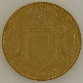 ●一点モノ● ハンガリー 1898年 フランツ・ヨセフ＜立像＞ 20コロナ金貨 極美 AU