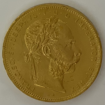 ●一点モノ● オーストリア 1892年 フランツ・ヨセフY22/F419 8フロ-リン／20フラン金貨 未使用
